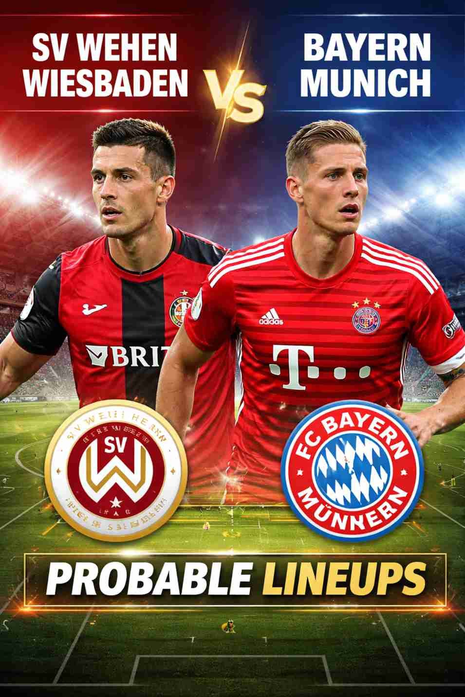 SV Wehen Wiesbaden vs Bayern Munich lineups