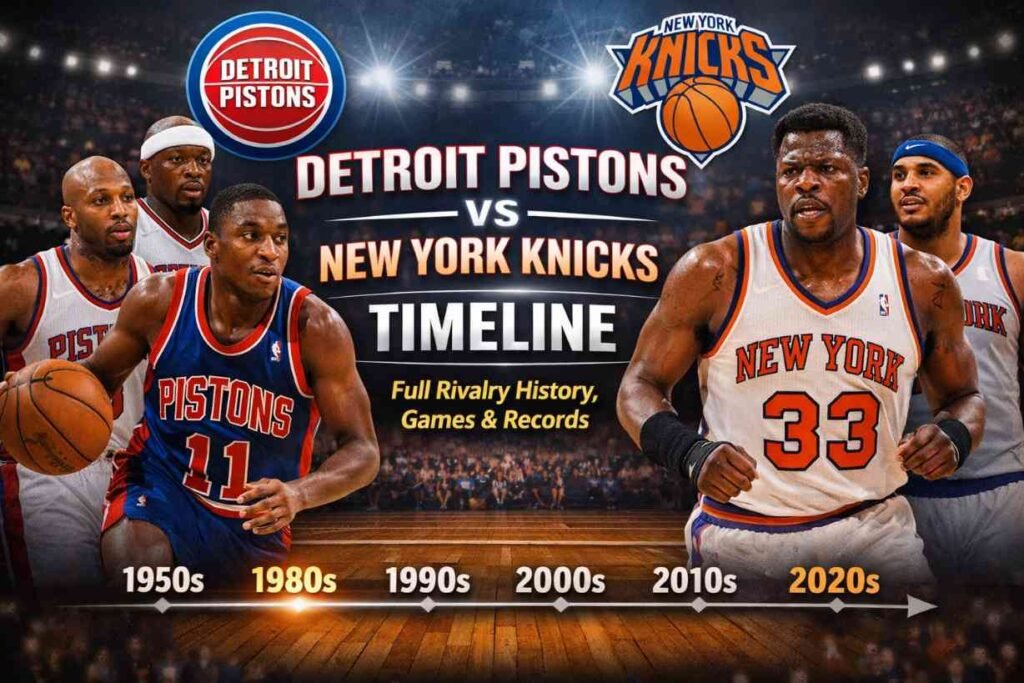 Detroit Pistons vs Knicks timeline