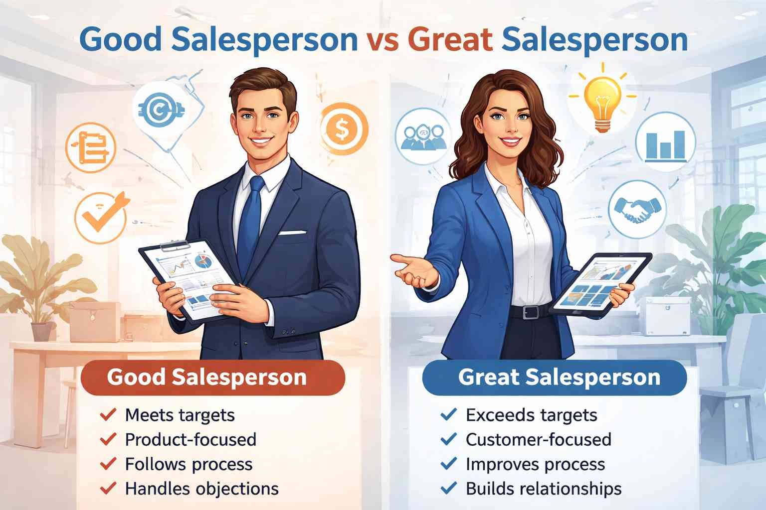 Good Salesperson vs Great Salesperson