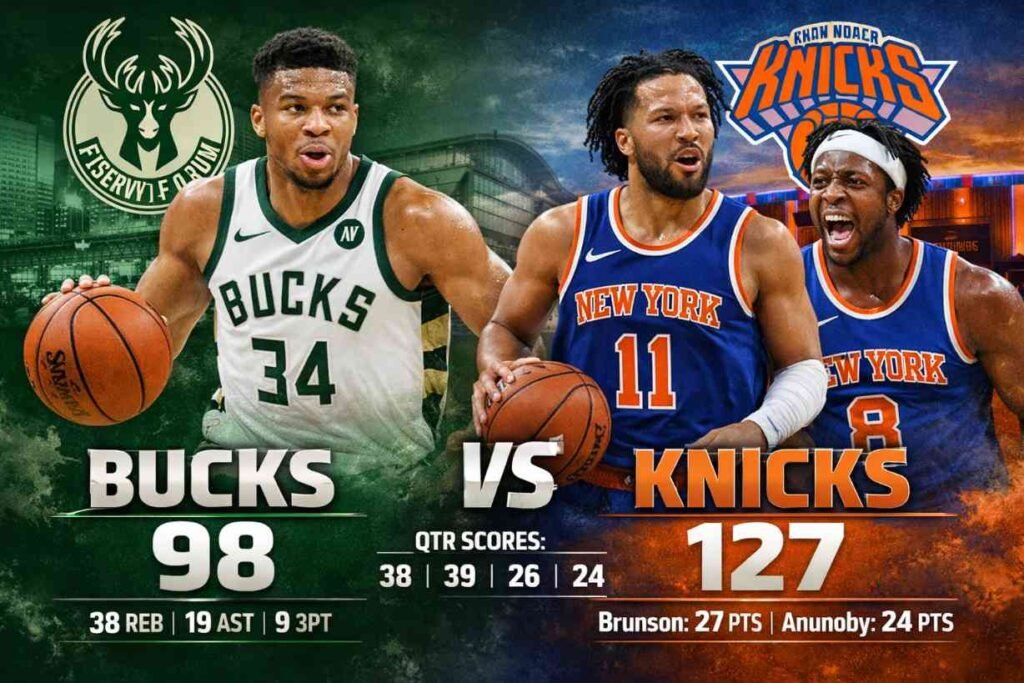Milwaukee Bucks vs New York Knicks Match Player Stats