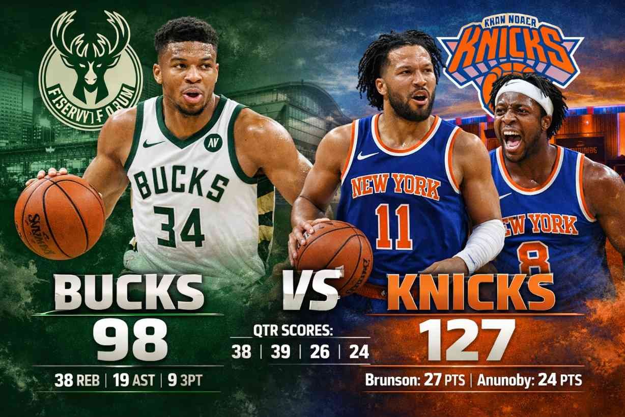 Milwaukee Bucks vs New York Knicks Match Player Stats